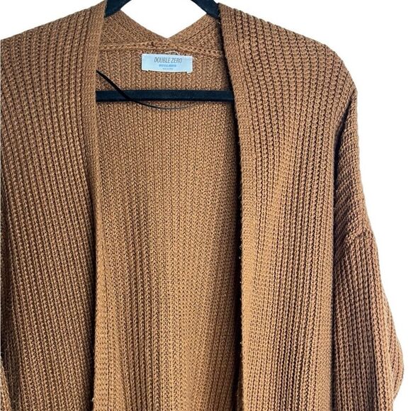 Double Zero Open Front Knit Cardigan Brown Size Mystical Medium - Picture 2 of 5